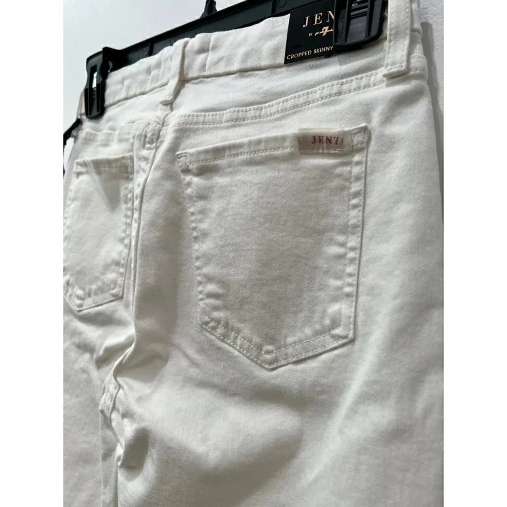 NWT Jen7 by 7 for All Mankind Size 2 Cropped Skinny Jeans White MSRP $99